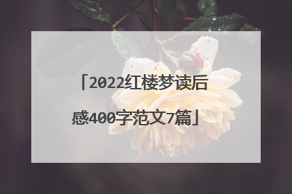 2022红楼梦读后感400字范文7篇