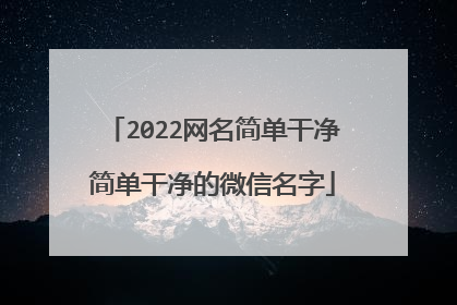 2022网名简单干净简单干净的微信名字