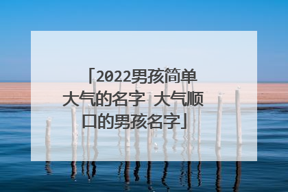 2022男孩简单大气的名字 大气顺口的男孩名字