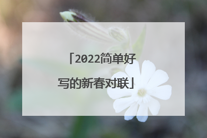 2022简单好写的新春对联