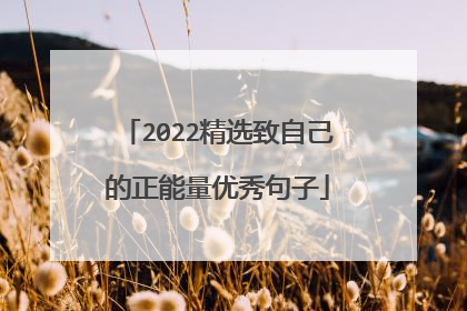 2022精選致自己的正能量優秀句子