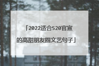 2022适合520官宣的高甜朋友圈文艺句子