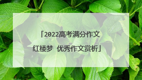 2022高考满分作文红楼梦 优秀作文赏析