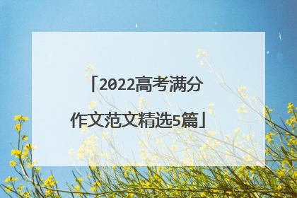 2022高考满分作文范文精选5篇