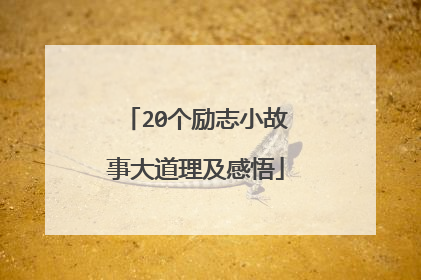 20个励志小故事大道理及感悟