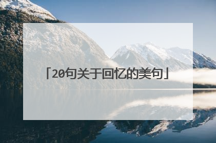 20句关于回忆的美句