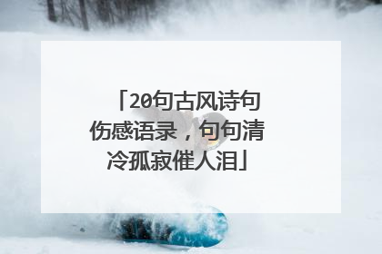 20句古风诗句伤感语录，句句清冷孤寂催人泪