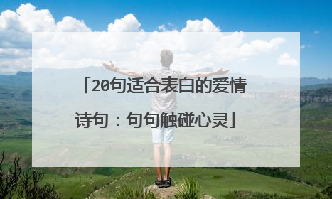 20句适合表白的爱情诗句：句句触碰心灵