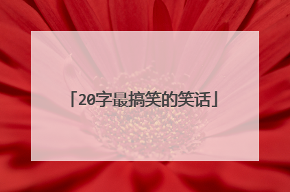 20字最搞笑的笑话