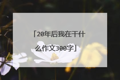 20年后我在干什么作文300字