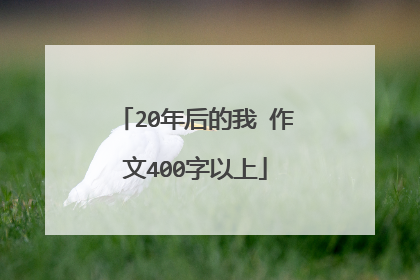 20年后的我 作文400字以上