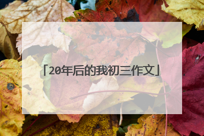 20年后的我初三作文