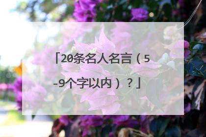 20条名人名言（5-9个字以内）？