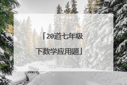 20道七年级下数学应用题