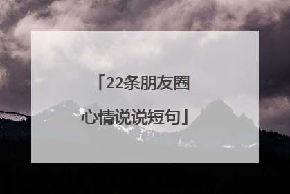 22条朋友圈心情说说短句