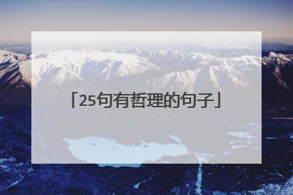 25句有哲理的句子