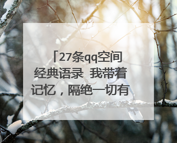 27条qq空间经典语录 我带着记忆，隔绝一切有你的消息