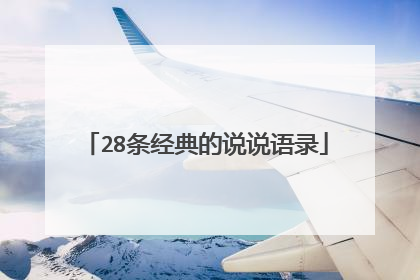 28条经典的说说语录