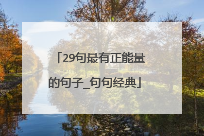 29句最有正能量的句子_句句经典