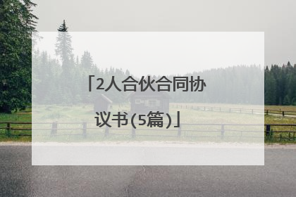 2人合伙合同协议书(5篇)