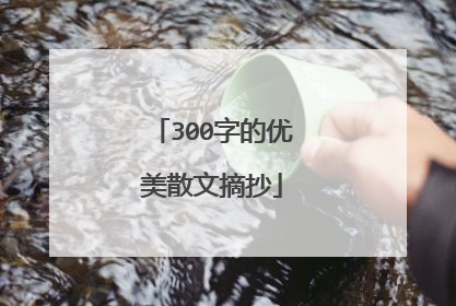 300字的优美散文摘抄