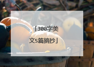 300字美文5篇摘抄