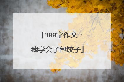 300字作文:我学会了包饺子