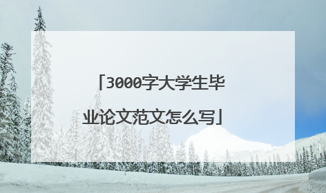 3000字大学生毕业论文范文怎么写