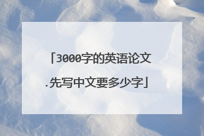 3000字的英语论文.先写中文要多少字
