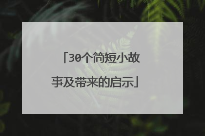 30个简短小故事及带来的启示