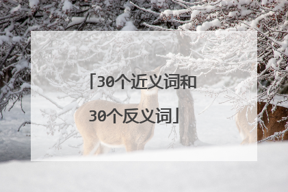 30个近义词和30个反义词