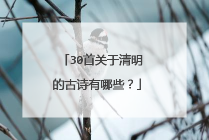 30首关于清明的古诗有哪些？