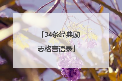 34条经典励志格言语录