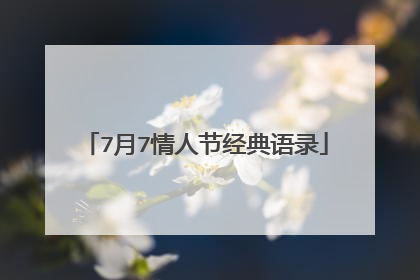 7月7情人节经典语录