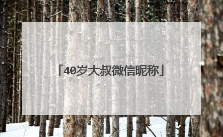 40岁大叔微信昵称