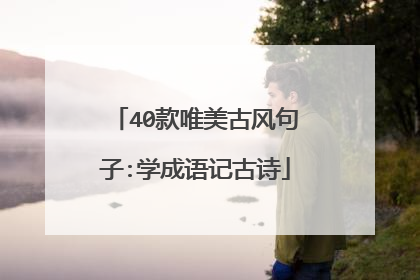 40款唯美古风句子:学成语记古诗