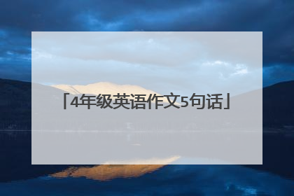 4年级英语作文5句话