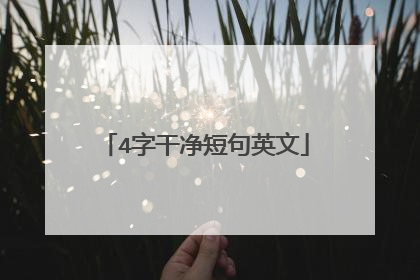 4字干净短句英文