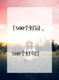 500个好词，500个好句