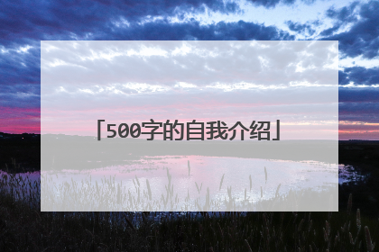 500字的自我介绍