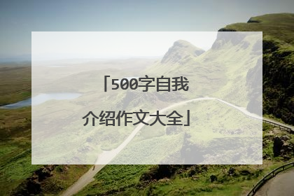 500字自我介绍作文大全