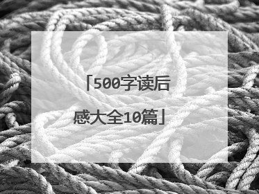 500字读后感大全10篇