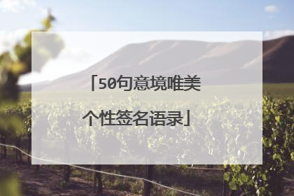50句意境唯美个性签名语录