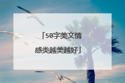 50字美文情感类越美越好