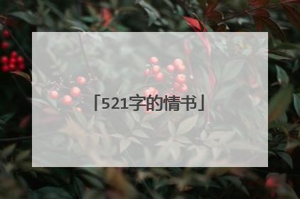 521字的情书