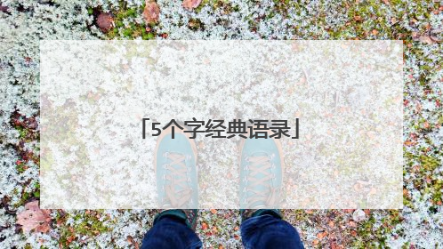 5个字经典语录