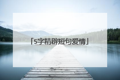 5字精辟短句爱情