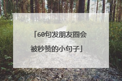 60句发朋友圈会被秒赞的小句子