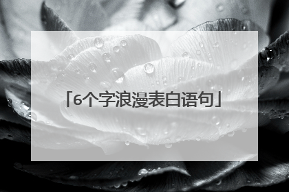 6个字浪漫表白语句