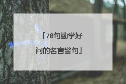 70句勤学好问的名言警句